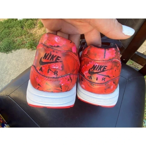 Nike Air Max 1 Ultra Rose Floral Print Sneaker Womens Athletic Size 6.5 Lace Up - Picture 9 of 10